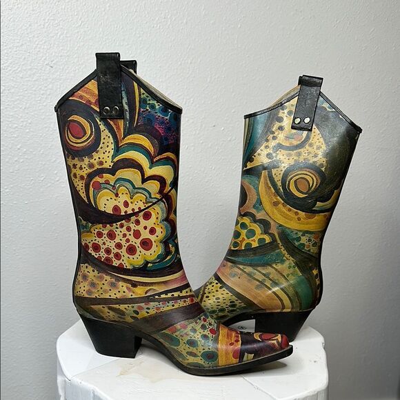 🎨 NOMAD “Yippy” Monet Rain Boots – Size 6 – Funky, Colorful, Fabulous! (1509) - Picture 10 of 13